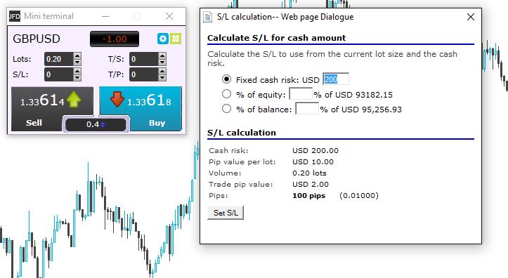 PLACING BUY/SELL ORDERS To open calculators for each of these fields, hold down the Ctrl key while clicking on them. For example, if you are trading 0.