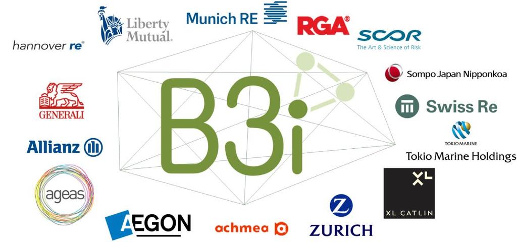 Blockchain Insurance Industry Initiative (B3i) A true industry collaboration Vision: manage and trade risks better Initiative launch: Swiss Re hosted the foundational meeting in October 2016