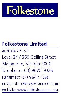 ASX RELEASE 26 February 2007 Folkestone Limited Dividend Reinvestment Plan Please find attached a copy of the Dividend Reinvestment Plan Scheme.