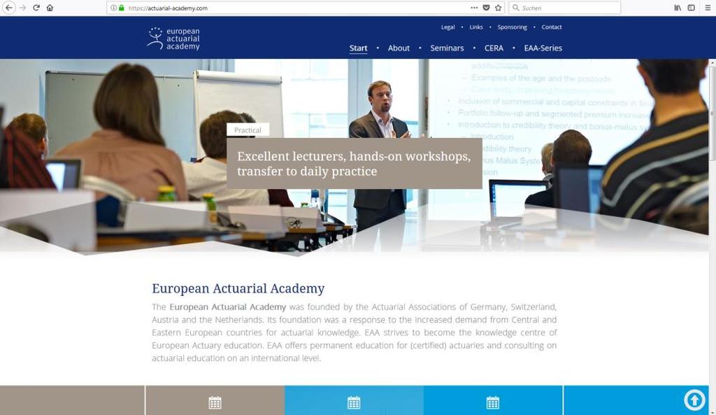 About EAA Started in 2002, legally established in 2005 Founded and run by the actuarial associations of Austria, Germany, the Netherlands and Switzerland