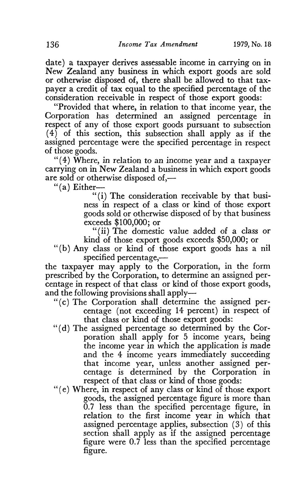 136 Income Tax Amendment 1979, No.