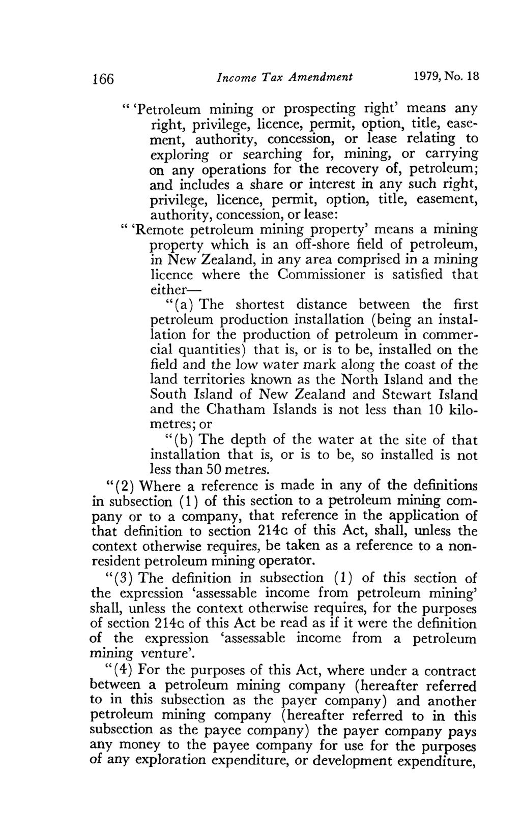 166 Income Tax Amendment 1979, No.