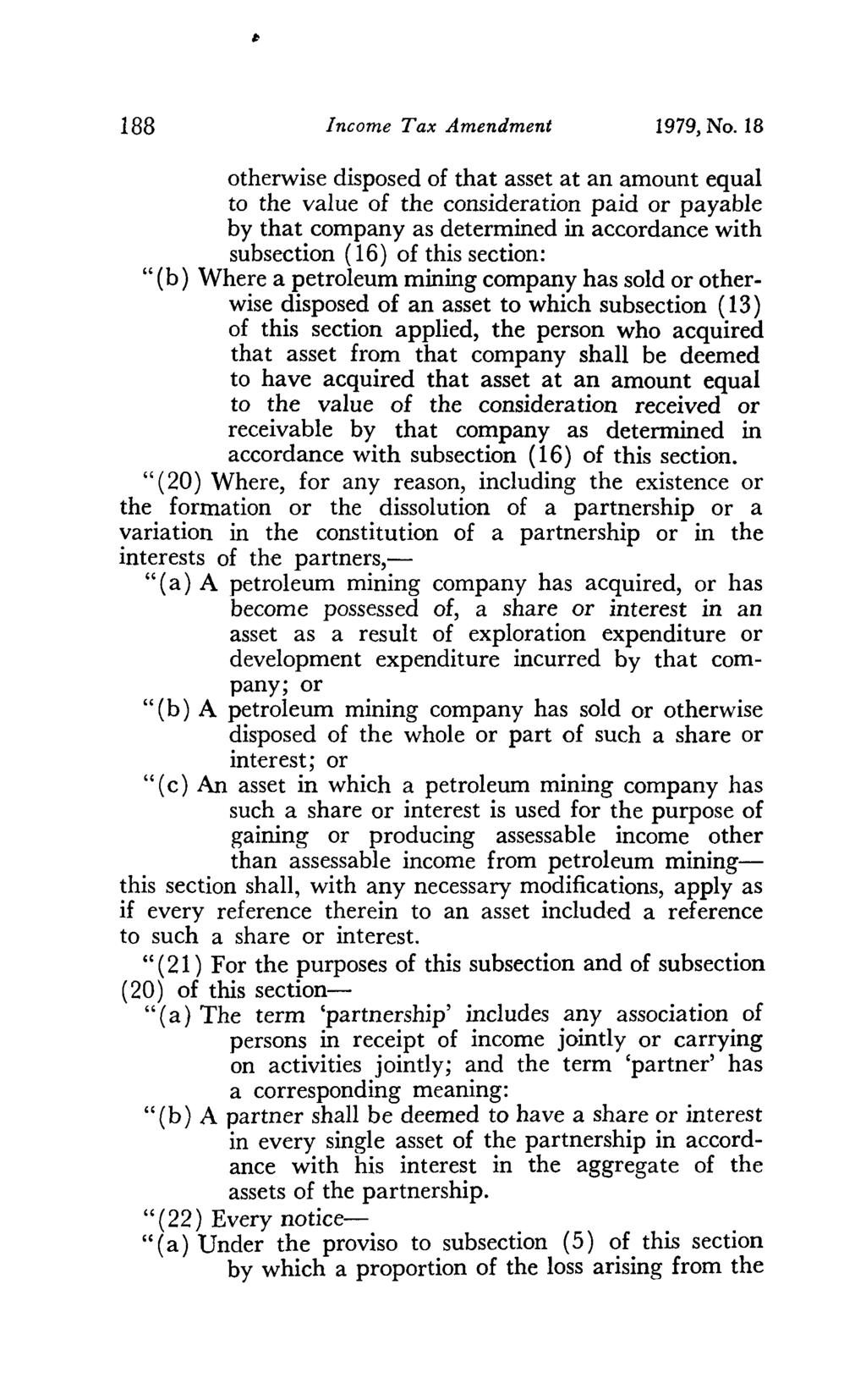 188 Income Tax Amendment 1979, No.