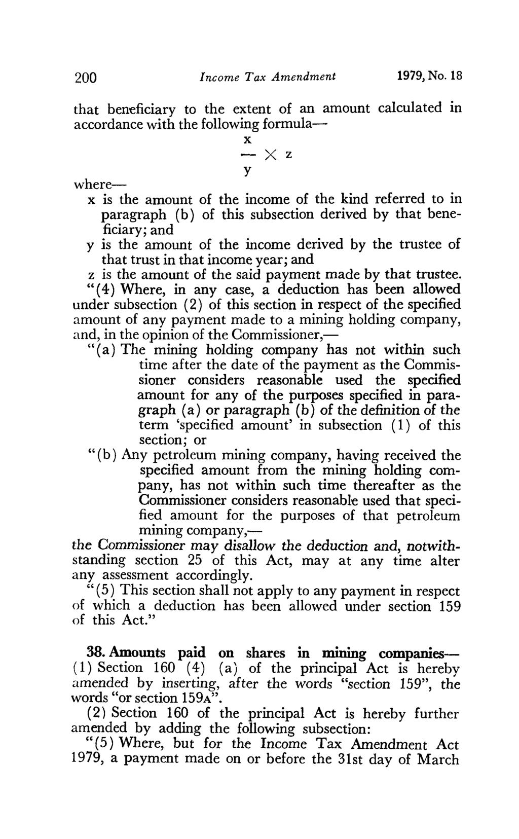 200 Income Tax Amendment 1979, No.