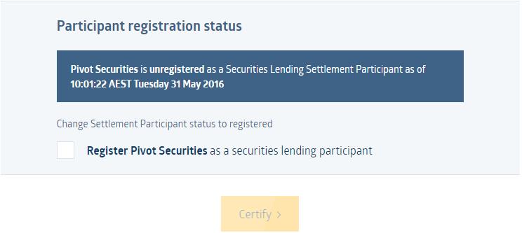 3. You can see the current status of the entity registration as well
