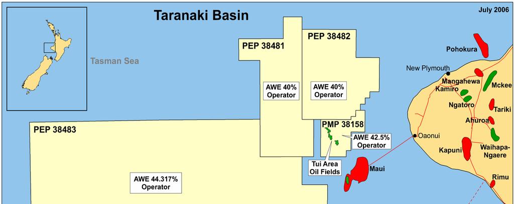 Taranaki Basin (NZ) PEP 38482 Kopuwai Possible (P10) recoverable 155