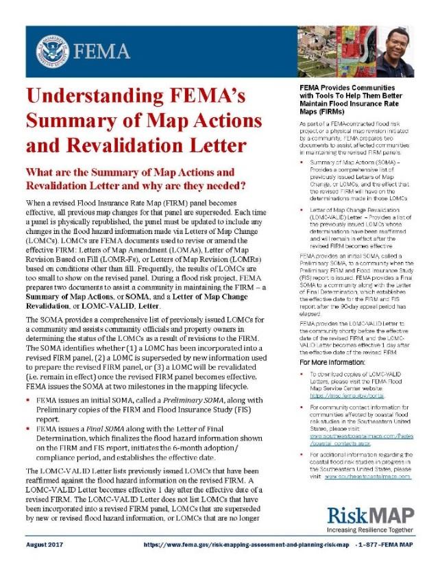 Letter of Final Determination (LFD) After 90-day appeal period elapses and appeals/ comments addressed, FEMA will issue LFDs.