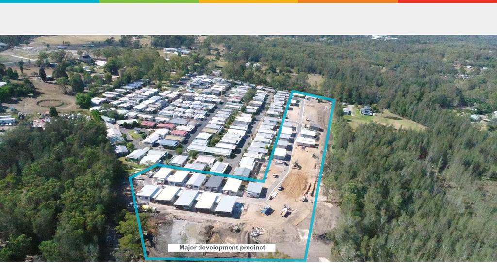 Ingenia Lifestyle The Grange, Morisset NSW expansion of existing community well progressed Expansion (56 sites) of established community First settlements commenced in October 2017
