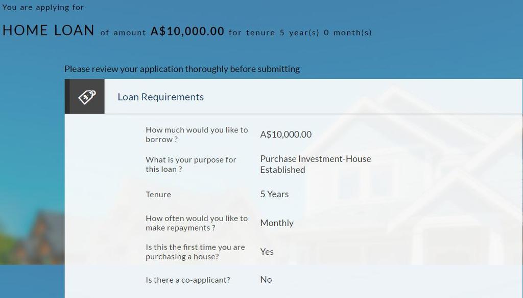 Review and Submit Loan