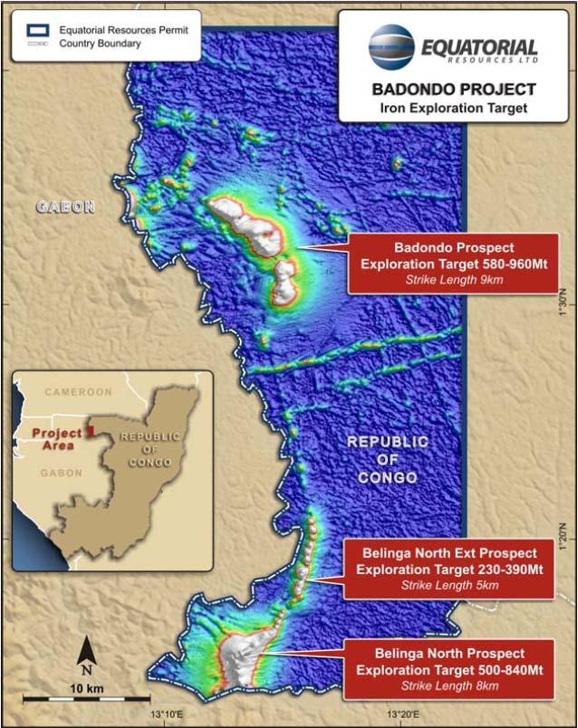 Badondo Exploration Target On 28 March 2011, Equatorial announced its Initial Exploration Target at Badondo, estimated to be between 1.3 and 2.