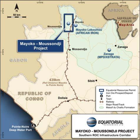 ABOUT EQUATORIAL RESOURCES Equatorial Resources Limited (ASX:EQX), is focused on the exploration and development of two 100% owned potentially largescale iron ore projects located in the politically