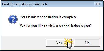 If you would like to view the Bank Reconciliation report (the list of items cleared on this reconciliation),
