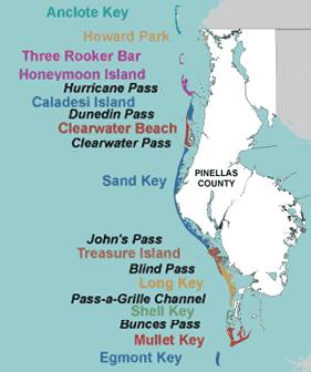 Treasure Island, Long Key and Mullet Key.