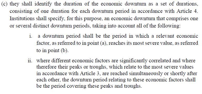 Identification of downturn period(s) Article 1 (c):