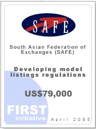 Case Study: Listing Regulations Developing model listings regulations Recipient: South Asian Federation of Exchanges (SAFE) Target areas: Financial sector legal, regulatory, and supervisory