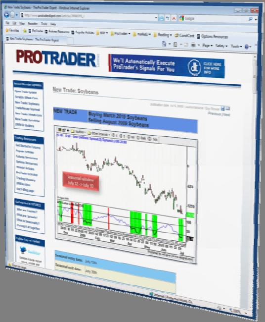 BONUS OFFER The ProTrader Digest newsletter identifies spread trading opportunities in the market.