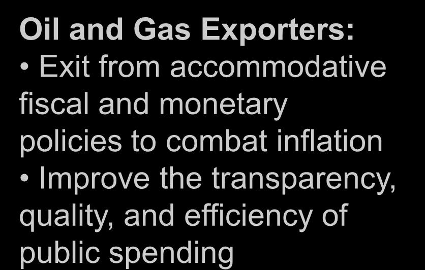 further (KGZ, TJK) Oil and Gas Exporters: Exit from accommodative fiscal and