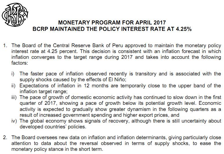 Monetary policy adopts
