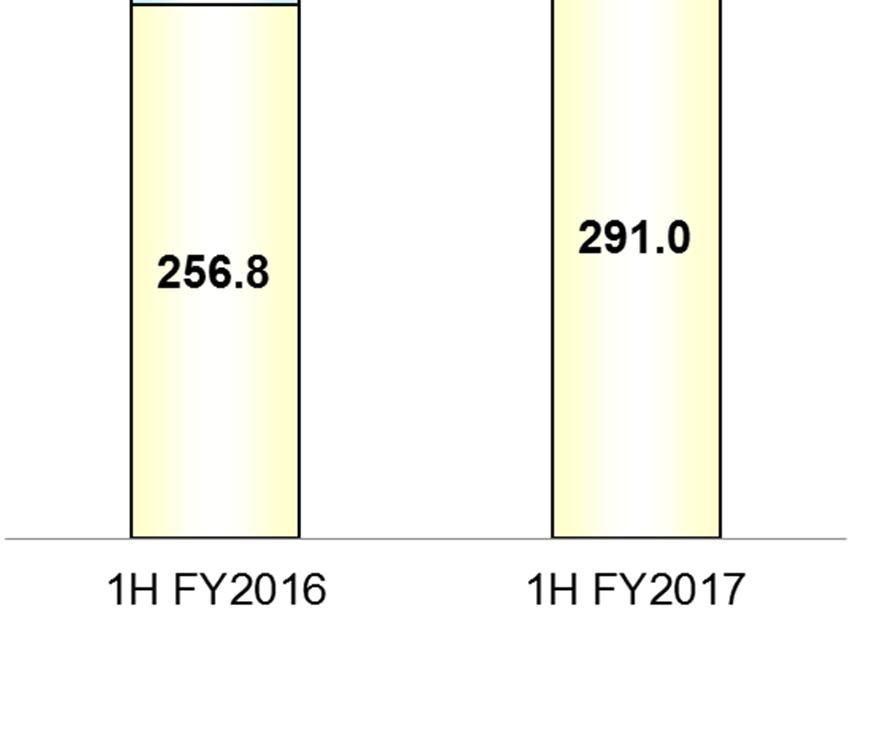 Domestic and Overseas and by Overseas Area for 1H FY2017 (YoY Comparison) 1H FY2016 1H FY2017 Change Asia and Others Sales increase Energy Solutions (Transmission and distribution systems, ED&C