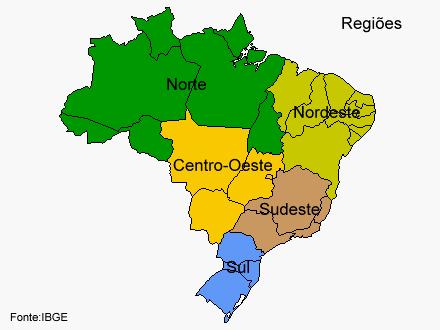 Brazil: Geographical Regions Distribution Region Publish Target Middle west 5,38%