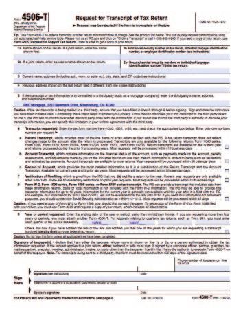Form 4506-T Department of the Treasury IRS Customer Assistance: 800-908-9946 Please note these key items when completing FORM 4506-T Form 4506-T is an essential document to complete.