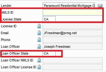 Loan Estimate: Loan Estimate Page 3. Enter License state (subject property state) 2.