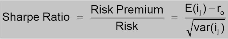 1.3.3. Risk and Return: The Sharpe Ratio The basic idea of the Sharpe Ratio is to determine the risk premium paid per unit of risk.