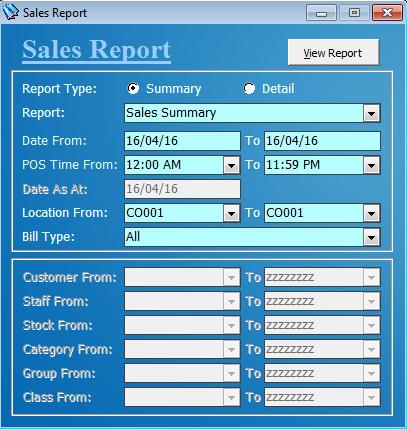 Chapter 9 Report (A) Sales Report - Check sales report by summary or details To show print view (1) (2) (3) (4) (5) (6) (7) (8) (9)