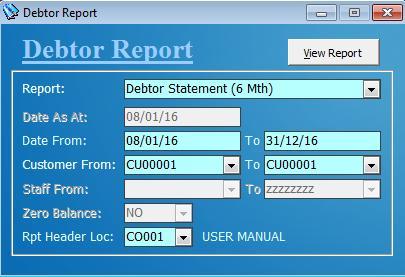 Chapter 9 Report (F) Debtor Report (Customer) - Check debtor report by details.