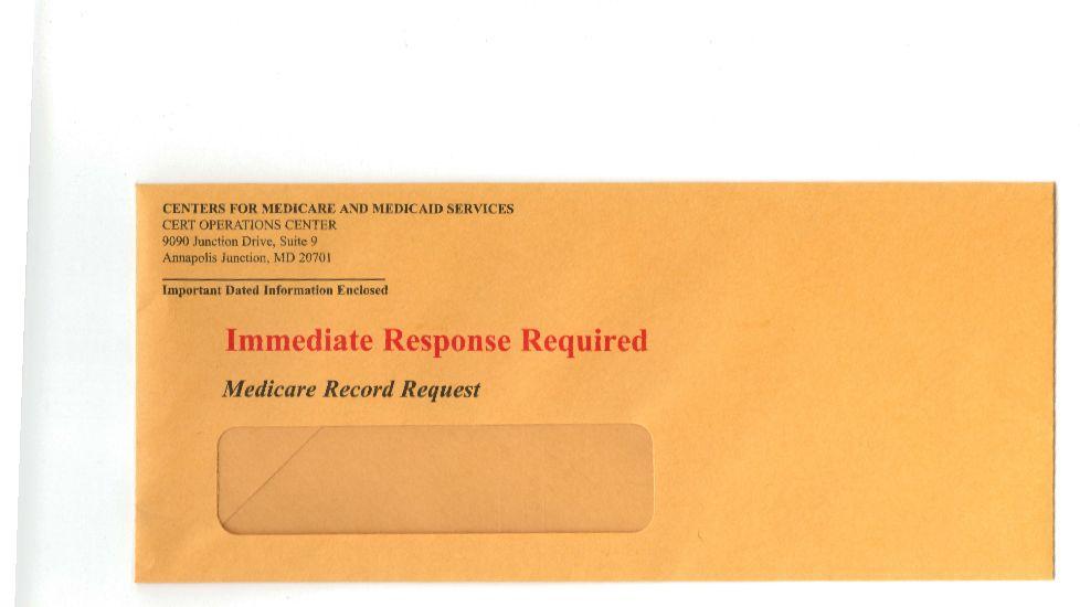This is t Junk Mail! 13 CERT Contractor The CERT contractor program measures improper payment to the Medicare FFS program; it produces an annual error rate report.