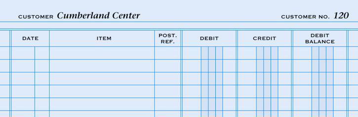 ACCOUNTS RECEIVABLE LEDGER FORMS page 08 20 Customer name 2 Customer number Similar to the