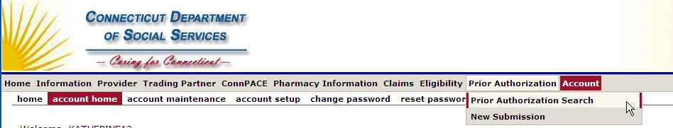 Prior Authorization Search Log into Provider Secure site Access to PA is granted to clerk ID by
