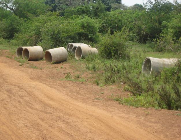 Pictures.2 & 3: Showing old and abandoned culverts at Mukura-Ngora road in Kumi district Old culverts not replaced.