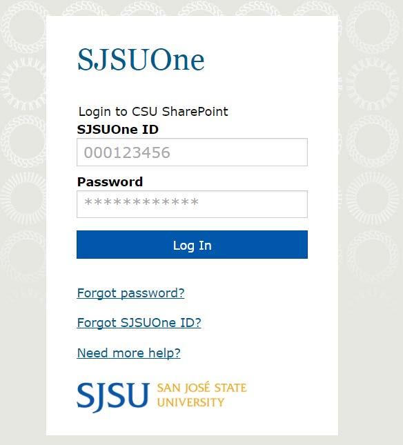 5. Enter your SJSUOne ID and password.