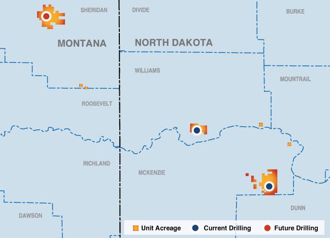 Bakken Shale 2011 Results First sales 17 wells Average 30-day IP rate = 1,098 Boe/day Average reserves: 662 MBoe 86% oil 2012 Projected 2-3 third party rigs drilling = 30 non-op