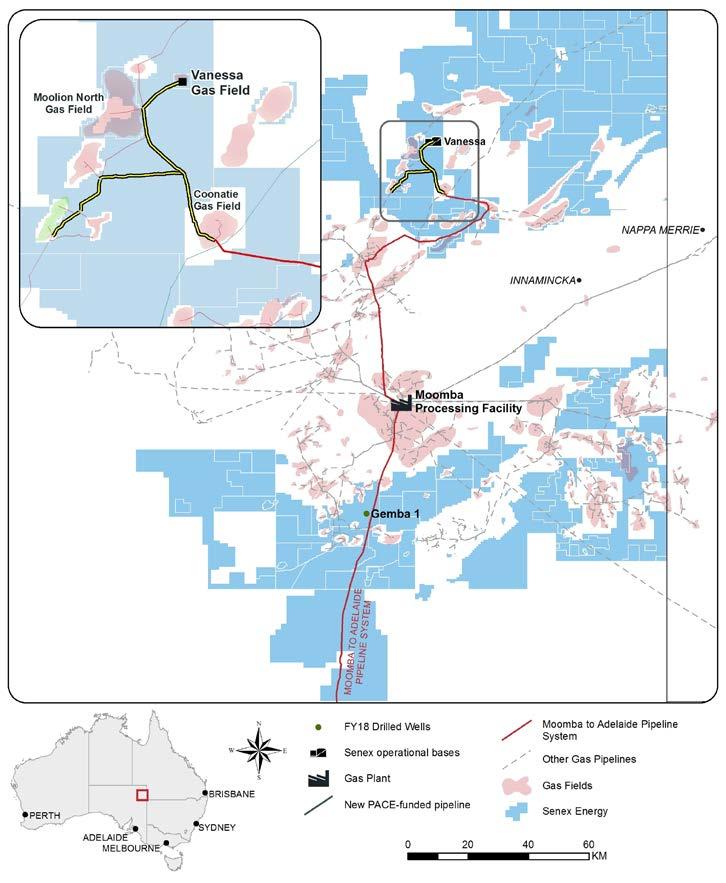 Cooper Basin gas Bringing new gas volumes to market 20 During FY18: Signed a Gas Sales Agreement (GSA) with Pelican Point Power Limited and brought the Vanessa conventional gas field online in July