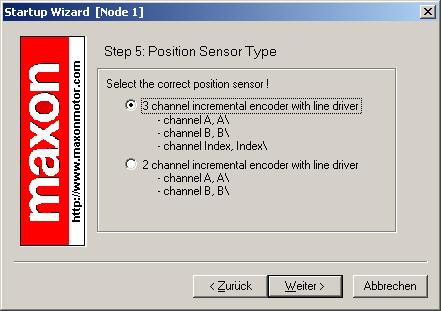 Select the thermal time constant of the winding. Figure 13: Startup wizard dialog for setting DC motor data d) Click on the button Weiter for the next step. 7.