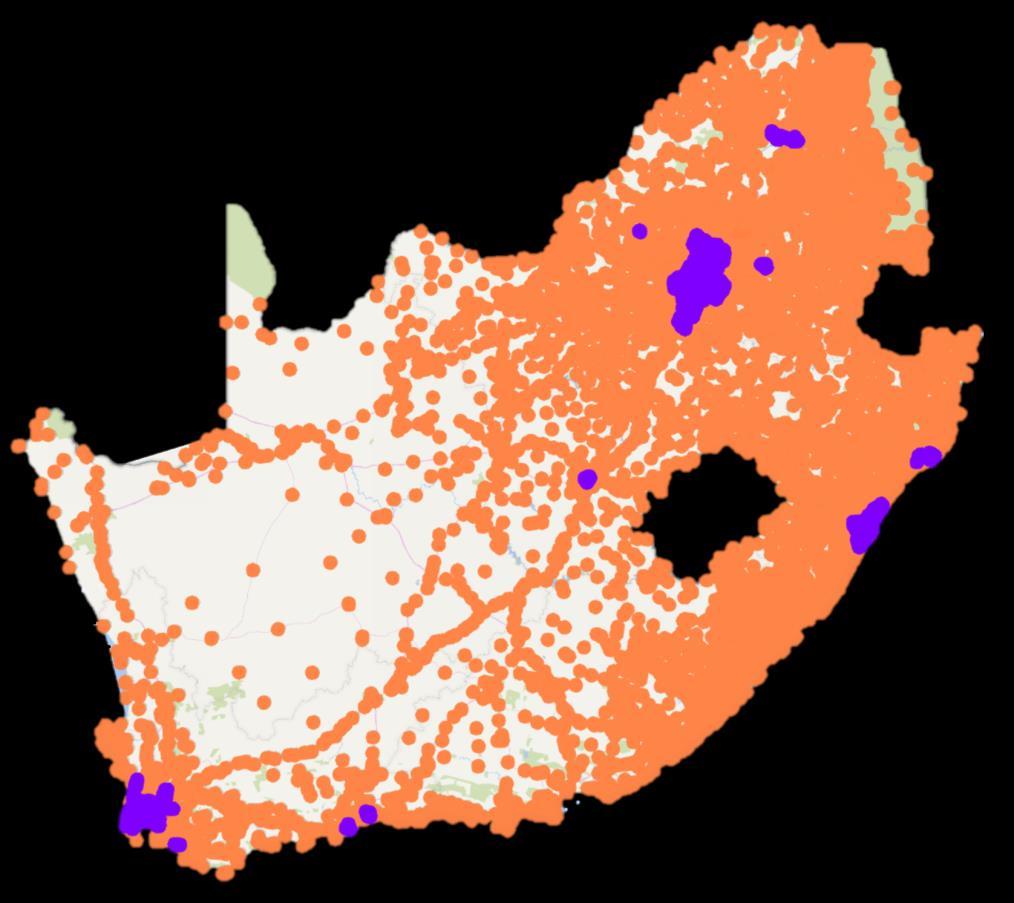 OUR CAPEX STORY - TARGETED NETWORK ROLLOUT AND COVERAGE STRATEGY Own build focus on large urbanised areas 3G LTE Coverage map Reliance on Vodacom roaming