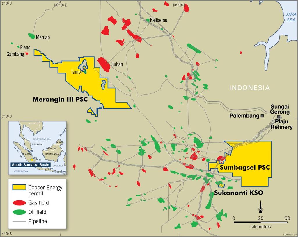 South Sumatra - onshore prolific hydrocarbon basin low technical risk & competitive terms Sumbagsel PSC (COE 100%) shallow oil targets (1-5 MMbbls) seismic 2013 / drilling 2014 CSG potential profit