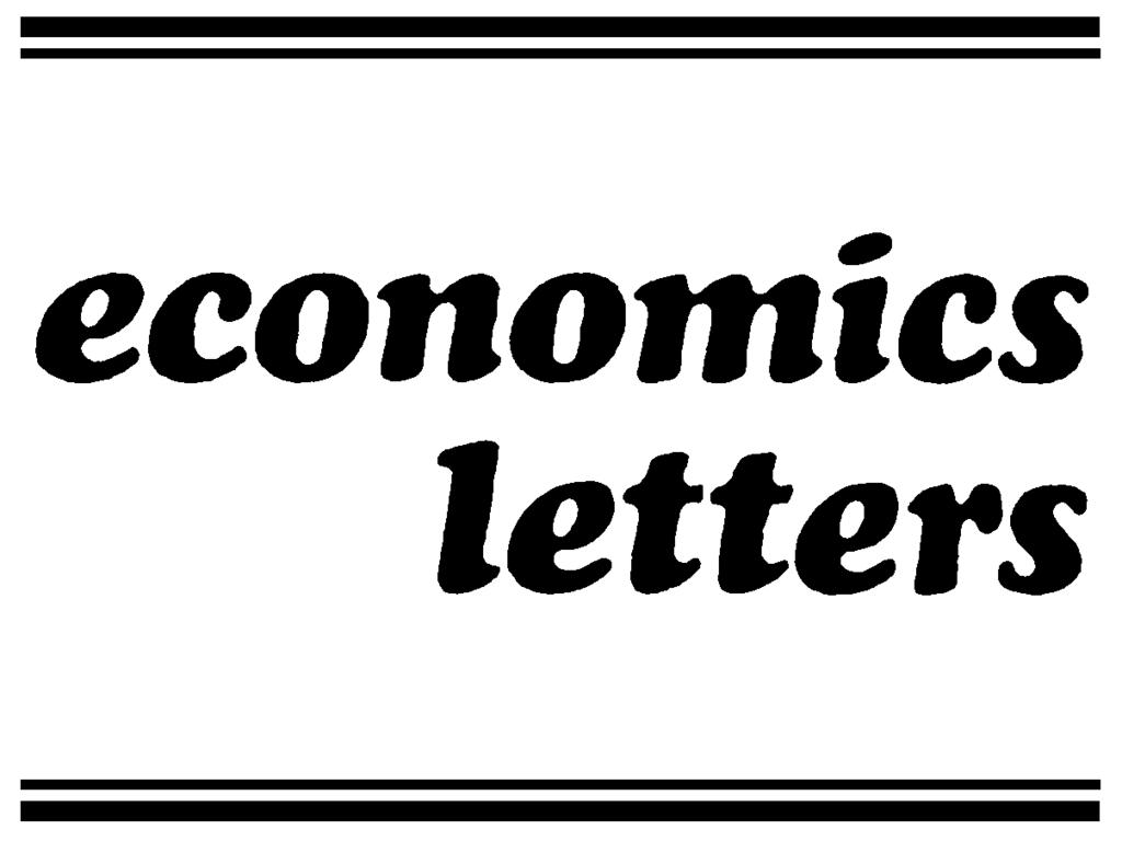 Economics Letters 80 (2003) 67 71 www.elsevier.