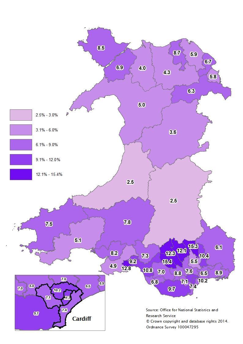 7: Unemployment statistics for Assembly Constituencies Map 7.