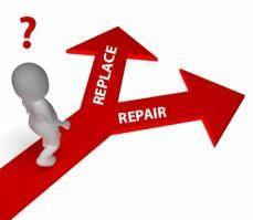 RETAIN OR REPLACE Repair implies the existence of a thing has malfunctioned and can be set right by effecting repairs which may involve replacement of some parts, thereby making the thing as