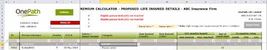 Insured you would like to exclude click on the arrow on the right hand side of the cell a drop down selection will appear select exclude.