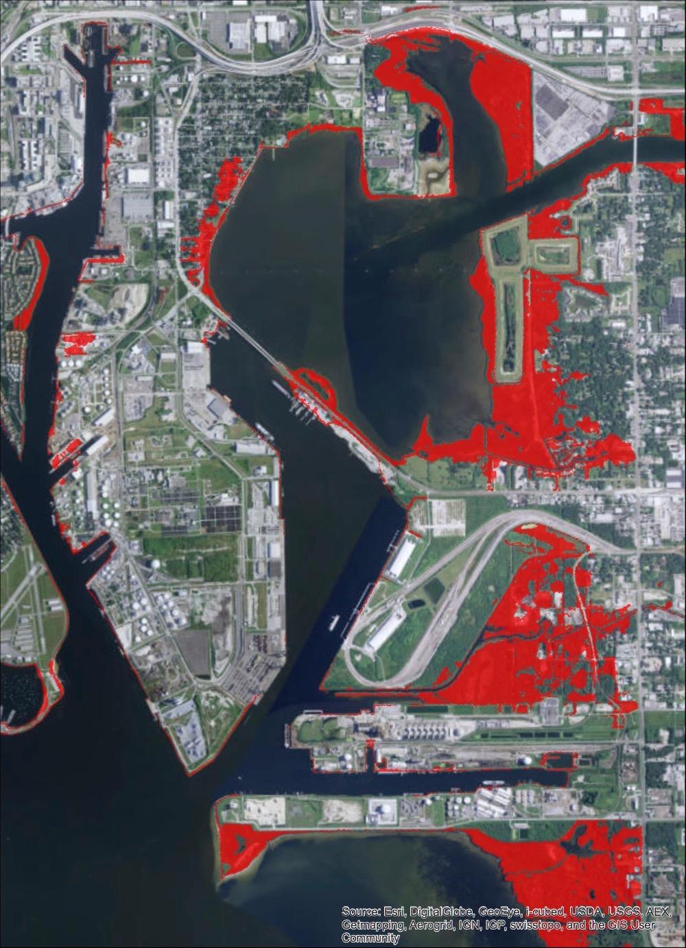 Utilizing Sea Level Rise Projection Tools Impacts to Port Tampa Bay Tampa Map: 2080 Sea