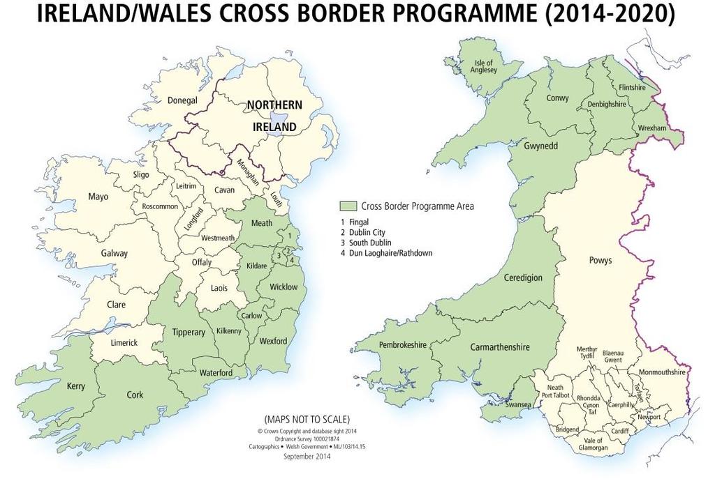 Ireland-Wales Programme Managing Authority: Welsh European Funding Office Participating Member States: Ireland and UK (Wales) Budget: 100m, including 79m