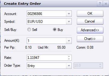 Placing an Order Away From the Current Market Rate In addition to allowing the placement of orders at the current market rate, the Trading Station also allows orders to be placed at a price above or