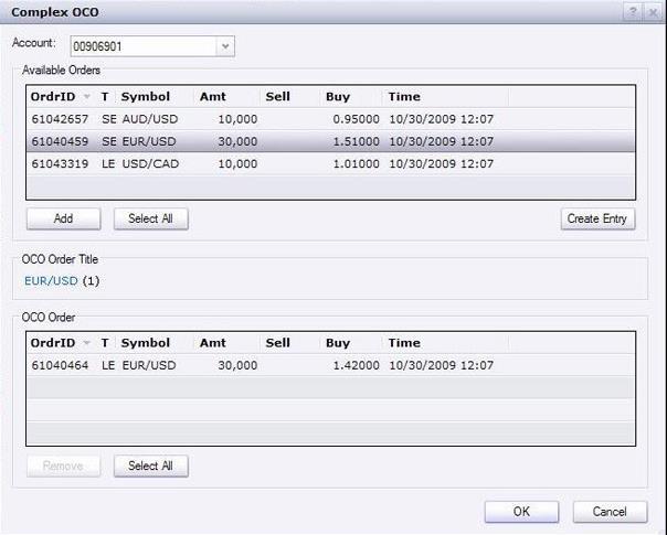 Method 2: If you already have an OCO order in place, you can click on an order and drag it around the Orders Window.