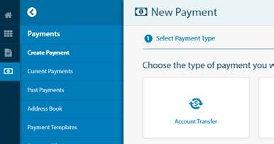 CREATE AN ACCOUNT TRANSFER 1 Go to Payments > Create Payment and select Account Transfer RESULT: The Enter Payment Details screen is displayed 2 Enter Payment Details: Division If your organisation