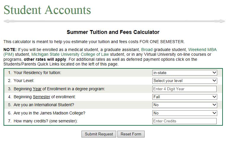 WANT AN ESTIMATE OF TUITION? Tuition is charged per credit hour.