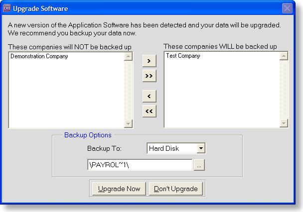 Installation 9. Once the installation is complete, click Finish to close the installation wizard. 10. Open MYOB EXO Employer Services. The Upgrade Software window is displayed. 11.